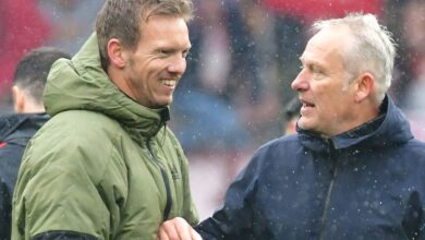 Freiburg coach Christian Streich accepts an apology from Julian Nagelsmann